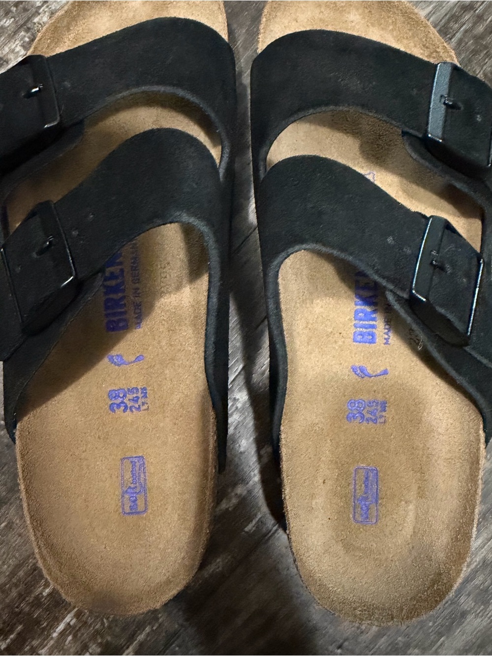 Birkenstock women’s Arizona Suede Double-Buckle Sandal - Black - Picture 6 of 7
